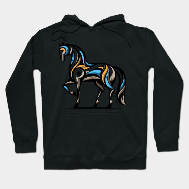 Horse illustration. Illustration of a horse in cubism style Hoodie by gblackid